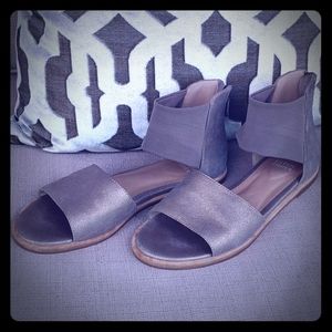 Eileen Fisher Platinum Metallic Suede Sandal